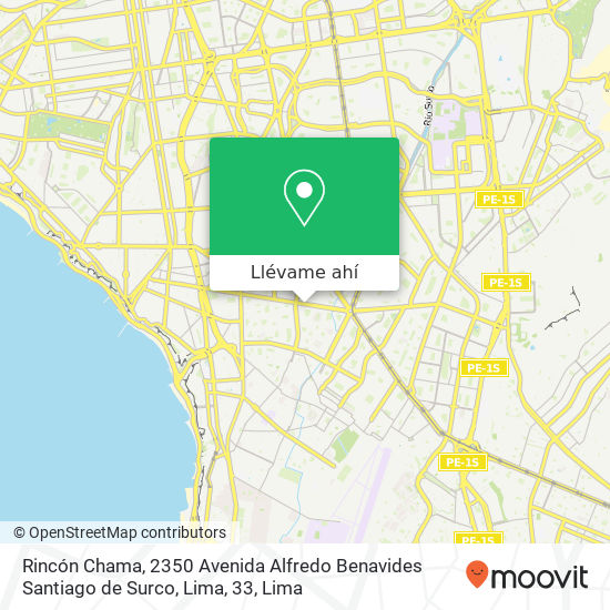 Mapa de Rincón Chama, 2350 Avenida Alfredo Benavides Santiago de Surco, Lima, 33