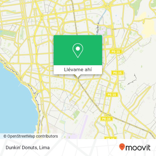Mapa de Dunkin' Donuts, Avenida Aviación Santiago de Surco, Lima, 33