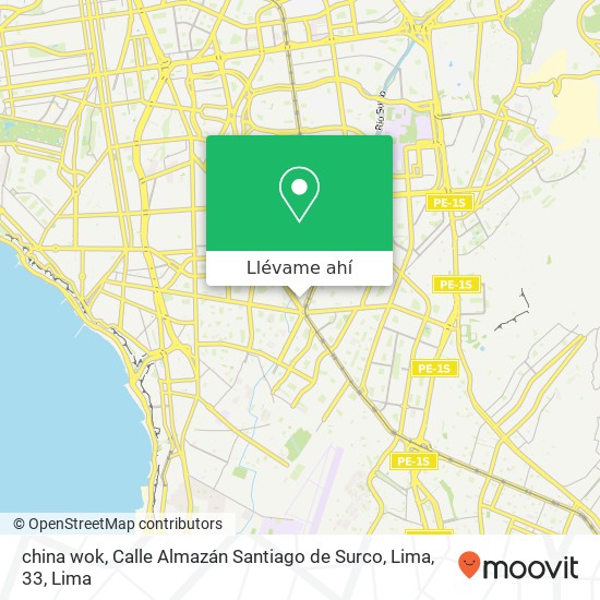 Mapa de china wok, Calle Almazán Santiago de Surco, Lima, 33