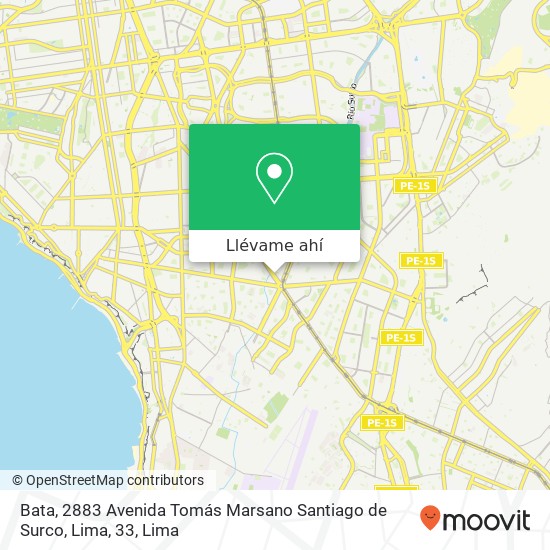 Mapa de Bata, 2883 Avenida Tomás Marsano Santiago de Surco, Lima, 33