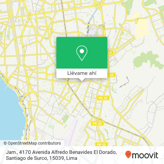 Mapa de Jam., 4170 Avenida Alfredo Benavides El Dorado, Santiago de Surco, 15039