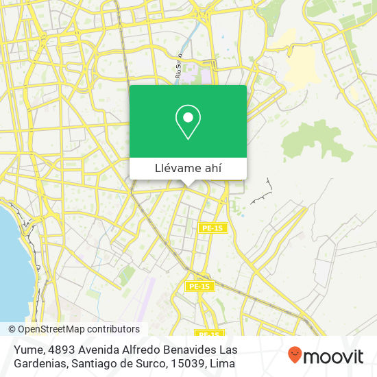 Mapa de Yume, 4893 Avenida Alfredo Benavides Las Gardenias, Santiago de Surco, 15039