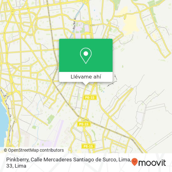 Mapa de Pinkberry, Calle Mercaderes Santiago de Surco, Lima, 33