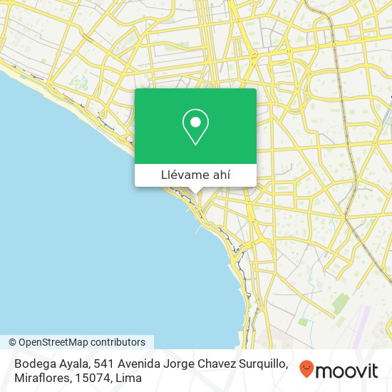 Mapa de Bodega Ayala, 541 Avenida Jorge Chavez Surquillo, Miraflores, 15074