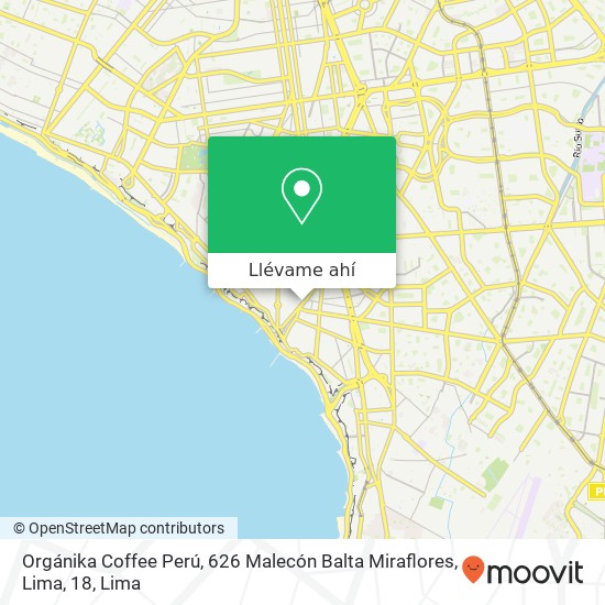 Mapa de Orgánika Coffee Perú, 626 Malecón Balta Miraflores, Lima, 18
