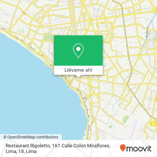 Mapa de Restaurant Rigoletto, 161 Calle Colón Miraflores, Lima, 18