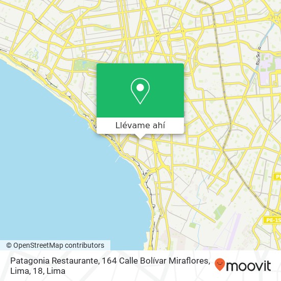 Mapa de Patagonia Restaurante, 164 Calle Bolívar Miraflores, Lima, 18