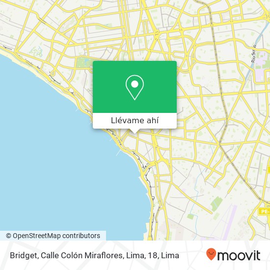 Mapa de Bridget, Calle Colón Miraflores, Lima, 18