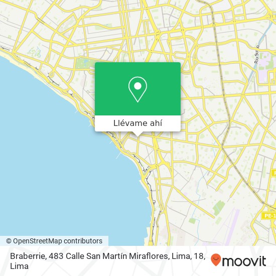 Mapa de Braberrie, 483 Calle San Martín Miraflores, Lima, 18