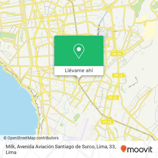 Mapa de Milk, Avenida Aviación Santiago de Surco, Lima, 33