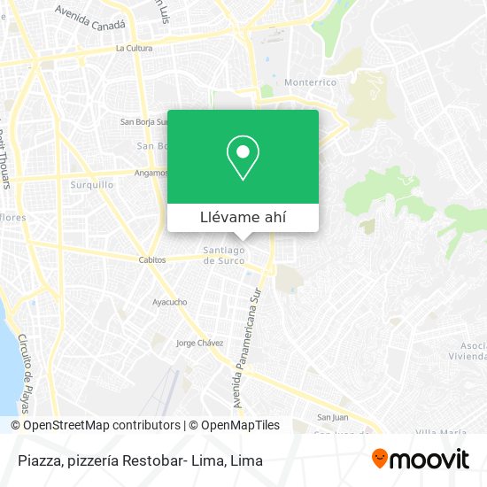 Mapa de Piazza, pizzería Restobar- Lima