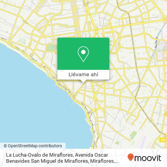 Mapa de La Lucha-Ovalo de Miraflores, Avenida Oscar Benavides San Miguel de Miraflores, Miraflores, 15074