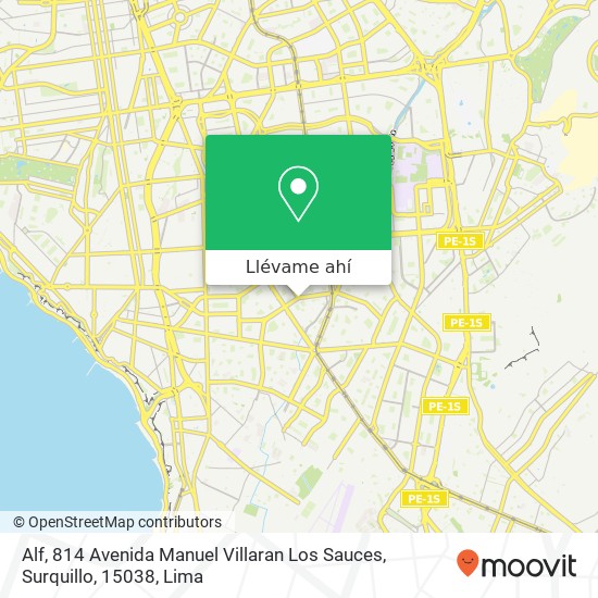 Mapa de Alf, 814 Avenida Manuel Villaran Los Sauces, Surquillo, 15038