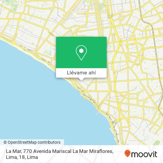 Mapa de La Mar, 770 Avenida Mariscal La Mar Miraflores, Lima, 18