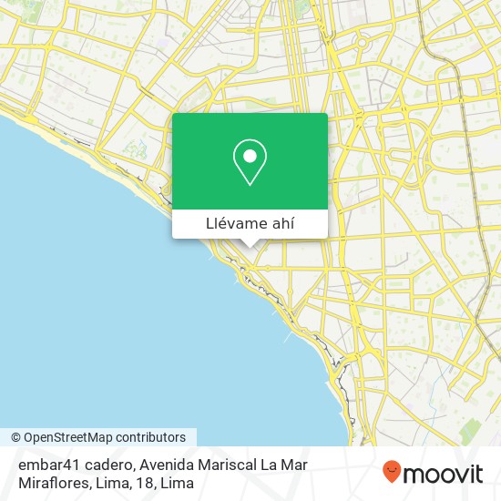 Mapa de embar41 cadero, Avenida Mariscal La Mar Miraflores, Lima, 18