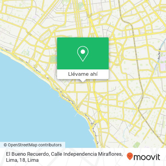 Mapa de El Bueno Recuerdo, Calle Independencia Miraflores, Lima, 18