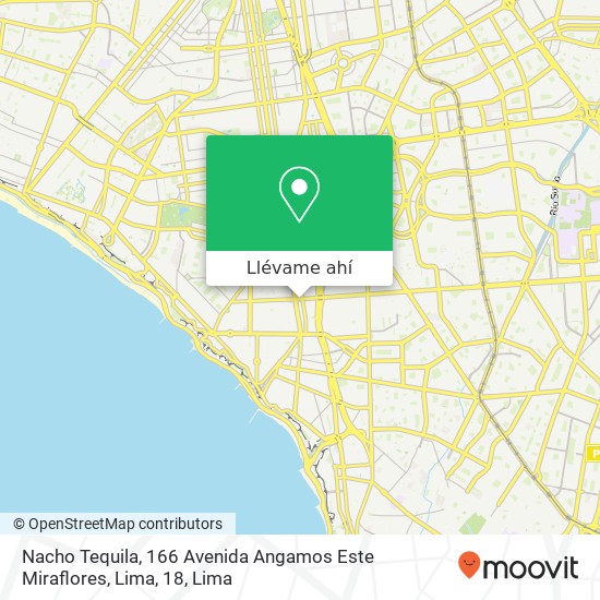 Mapa de Nacho Tequila, 166 Avenida Angamos Este Miraflores, Lima, 18