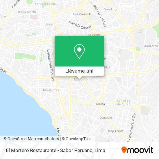 Mapa de El Mortero Restaurante - Sabor Peruano