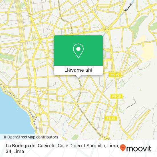 Mapa de La Bodega del Cueirolo, Calle Diderot Surquillo, Lima, 34