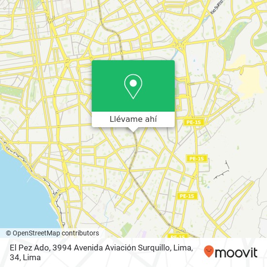 Mapa de El Pez Ado, 3994 Avenida Aviación Surquillo, Lima, 34
