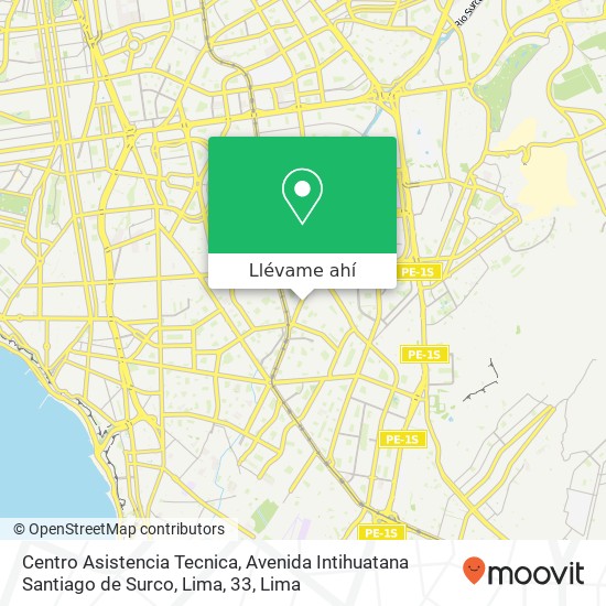 Mapa de Centro Asistencia Tecnica, Avenida Intihuatana Santiago de Surco, Lima, 33