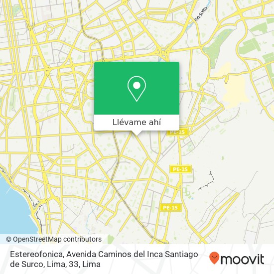 Mapa de Estereofonica, Avenida Caminos del Inca Santiago de Surco, Lima, 33