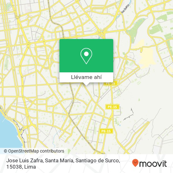Mapa de Jose Luis Zafra, Santa María, Santiago de Surco, 15038