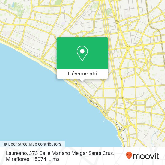 Mapa de Laureano, 373 Calle Mariano Melgar Santa Cruz, Miraflores, 15074