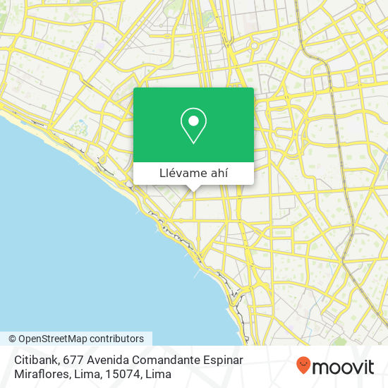 Mapa de Citibank, 677 Avenida Comandante Espinar Miraflores, Lima, 15074