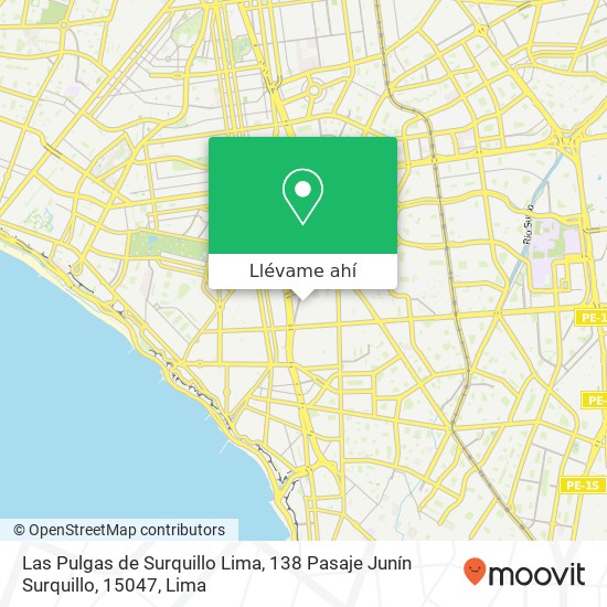 Mapa de Las Pulgas de Surquillo Lima, 138 Pasaje Junín Surquillo, 15047