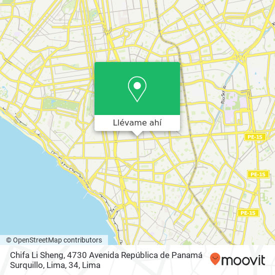 Mapa de Chifa Li Sheng, 4730 Avenida República de Panamá Surquillo, Lima, 34