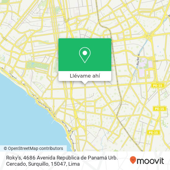 Mapa de Roky's, 4686 Avenida República de Panamá Urb. Cercado, Surquillo, 15047