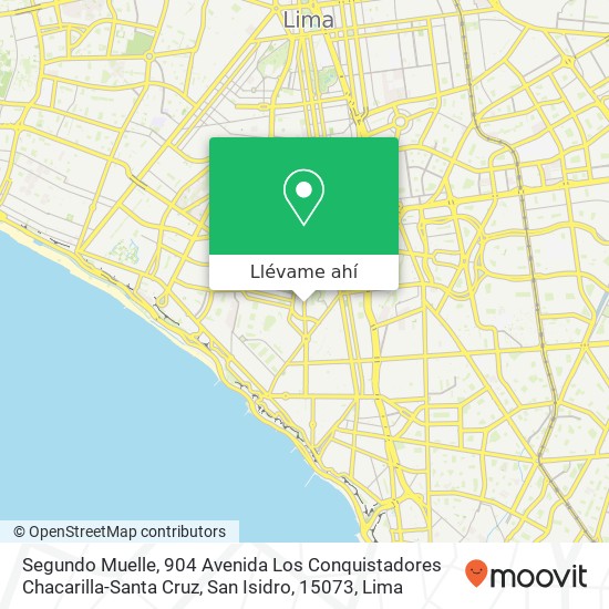 Mapa de Segundo Muelle, 904 Avenida Los Conquistadores Chacarilla-Santa Cruz, San Isidro, 15073