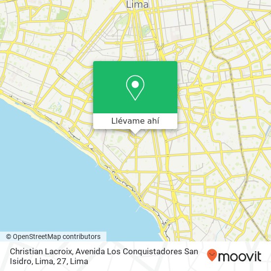 Mapa de Christian Lacroix, Avenida Los Conquistadores San Isidro, Lima, 27