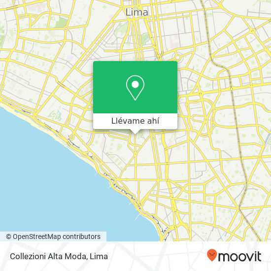 Mapa de Collezioni Alta Moda, Calle Esquilache San Isidro, Lima, 27