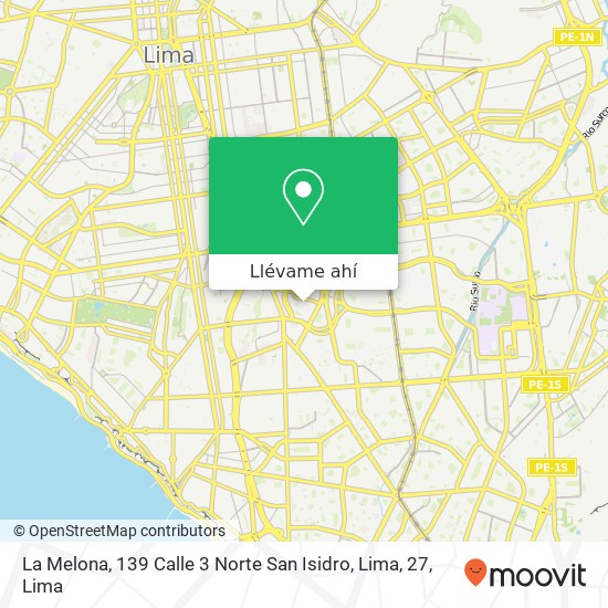 Mapa de La Melona, 139 Calle 3 Norte San Isidro, Lima, 27