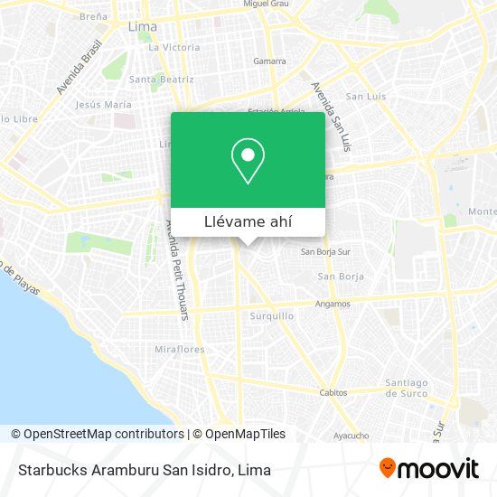 Mapa de Starbucks Aramburu San Isidro