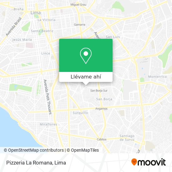 Mapa de Pizzeria La Romana