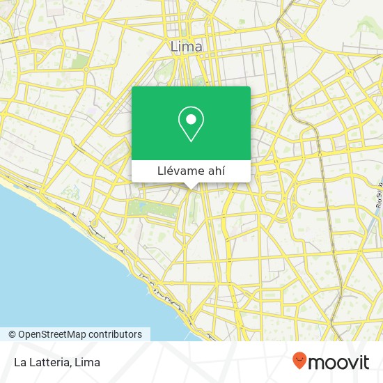 Mapa de La Latteria, 131 Calle Pancho Fierro Fundo Conde de San Isidro, San Isidro, 15073