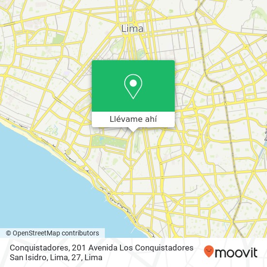 Mapa de Conquistadores, 201 Avenida Los Conquistadores San Isidro, Lima, 27
