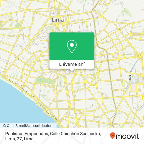 Mapa de Paulistas Empanadas, Calle Chinchón San Isidro, Lima, 27