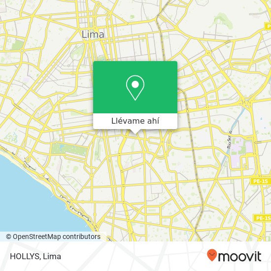 Mapa de HOLLYS, 140 Calle Dionisio Derteano San Isidro, Lima, 15047