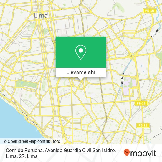 Mapa de Comida Peruana, Avenida Guardia Civil San Isidro, Lima, 27