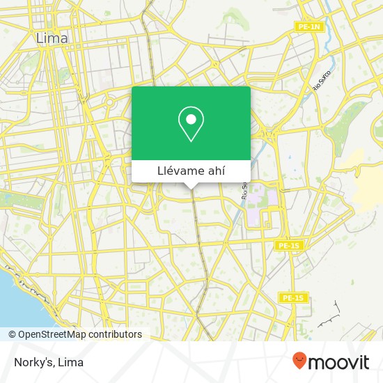 Mapa de Norky's, Avenida Aviación San Borja Sur, San Borja, 15036