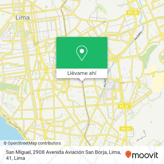 Mapa de San Miguel, 2908 Avenida Aviación San Borja, Lima, 41