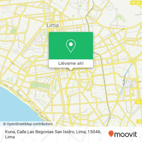 Mapa de Kuna, Calle Las Begonias San Isidro, Lima, 15046