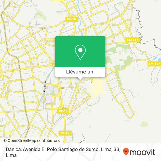 Mapa de Dánica, Avenida El Polo Santiago de Surco, Lima, 33