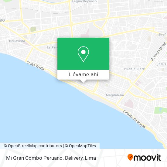 Mapa de Mi Gran Combo Peruano. Delivery