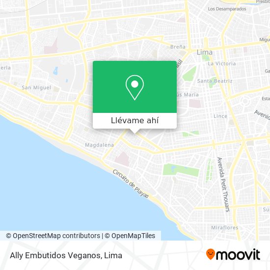 Mapa de Ally Embutidos Veganos