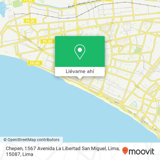 Mapa de Chepen, 1567 Avenida La Libertad San Miguel, Lima, 15087